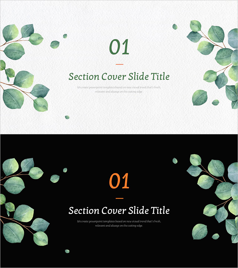 유칼립투스 와이드 템플릿 간지 – 신선한 모습으로 섹션 소개