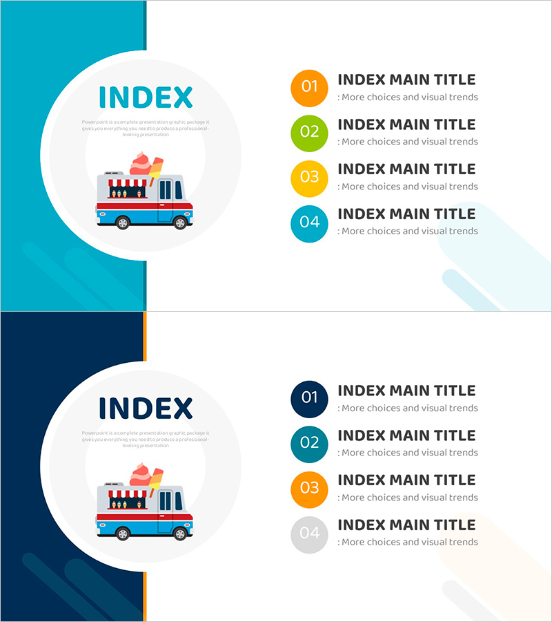 푸드트럭 PPT 목차 – 시각적 트렌드를 반영한 구성