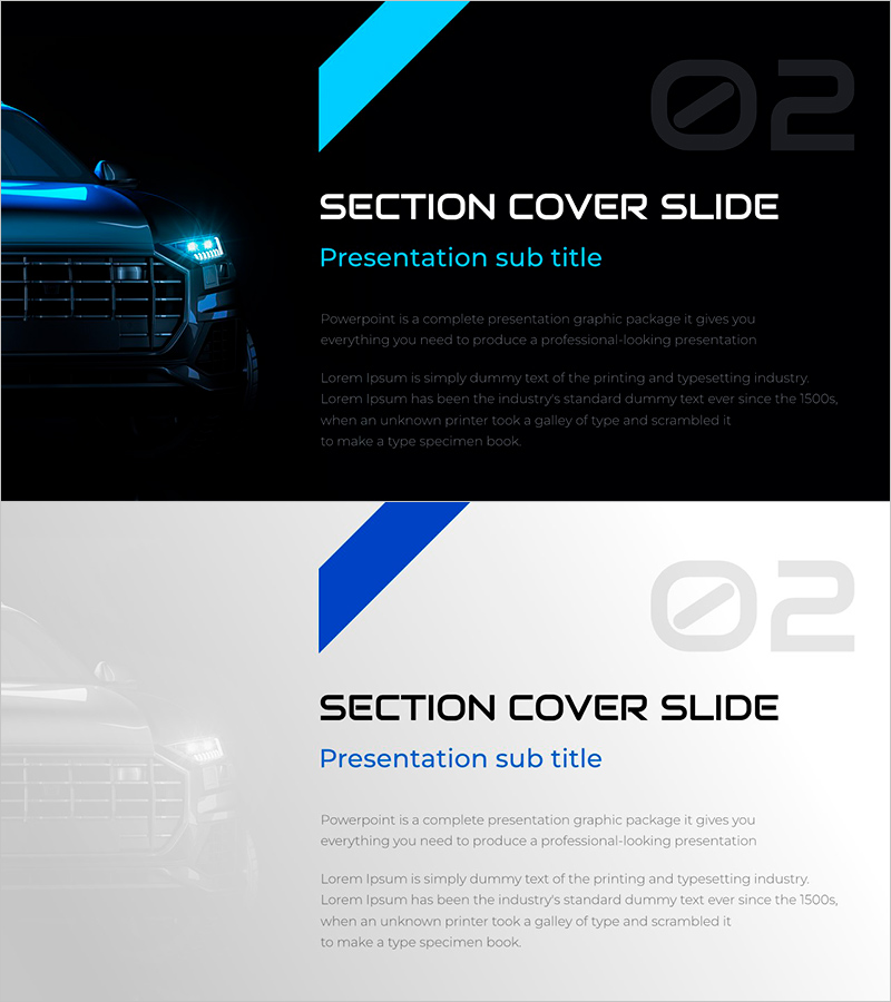 Section Cover Slide – Emphasis on Professionalism