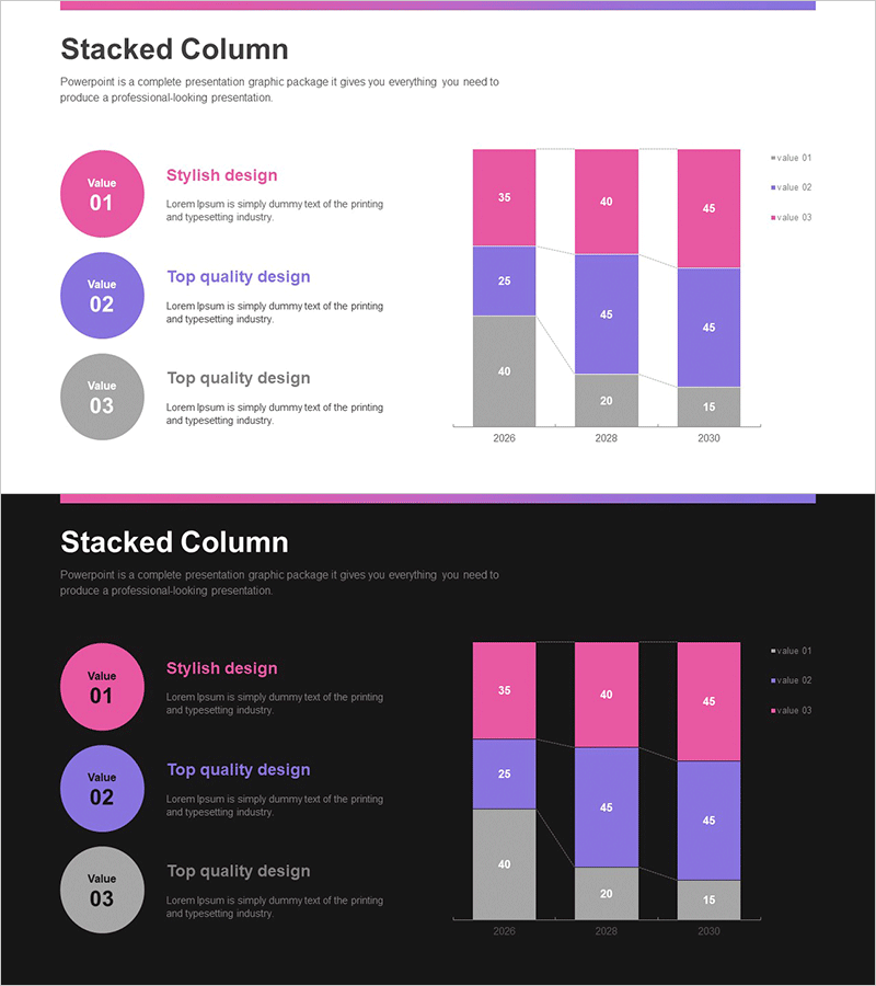 사업목표 & 세분화 그래프 – 비즈니스 비전의 시각화