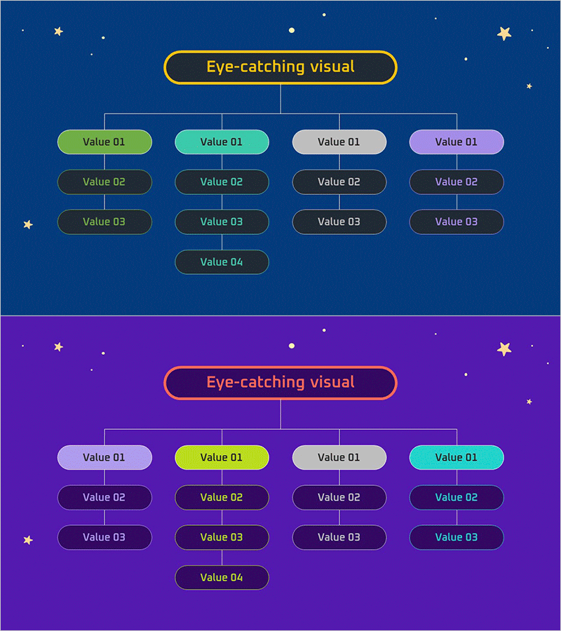 우주 일러스트 테마 조직도 – 시각적 매력 포착