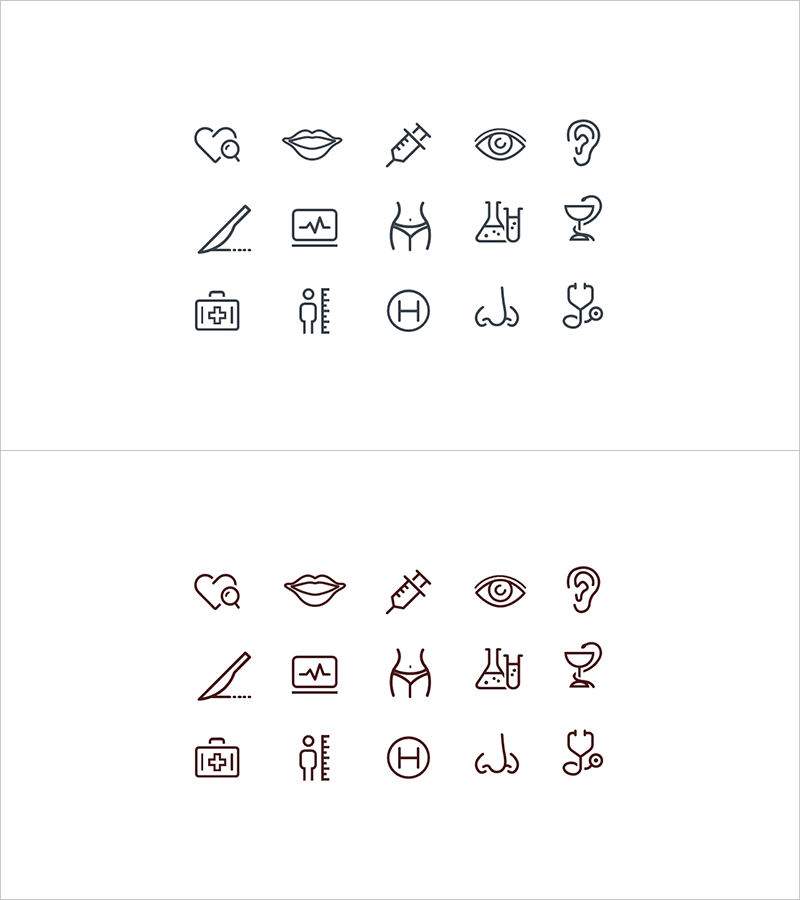 의료 아이콘 세트 – 신뢰와 편안함