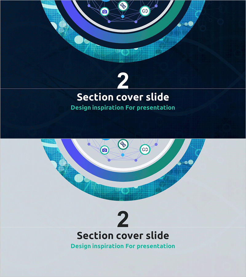 스마트 헬스케어 템플릿 간지 02 - 혁신적 디자인의 섹션 커버 슬라이드