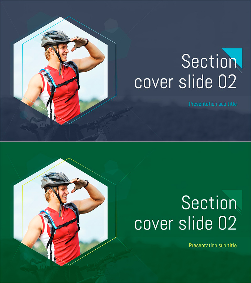 자전거 운동을 강조한 챕터 슬라이드