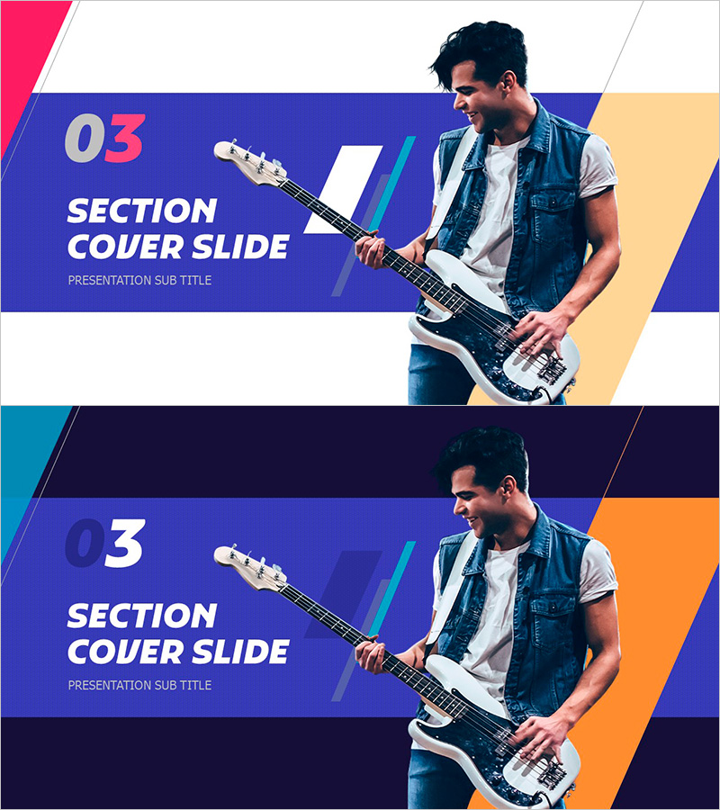 음악 페스티벌 템플릿 섹션 커버 – 역동적인 분위기