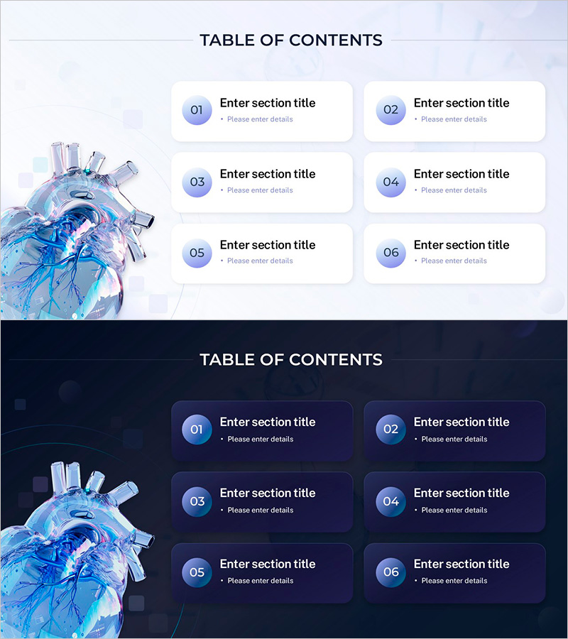 바이오 심장연구 슬라이드 목차 – 명확한 정보 전달