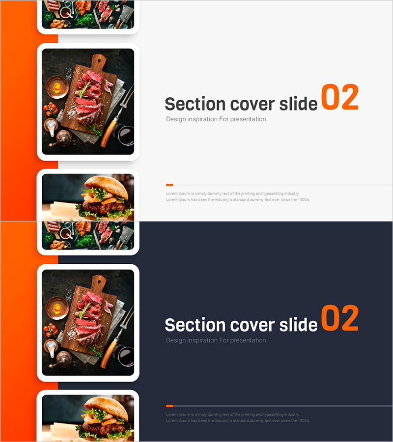 음식 UI 와이드 PPT 간지 02 – 맛과 비주얼의 조화