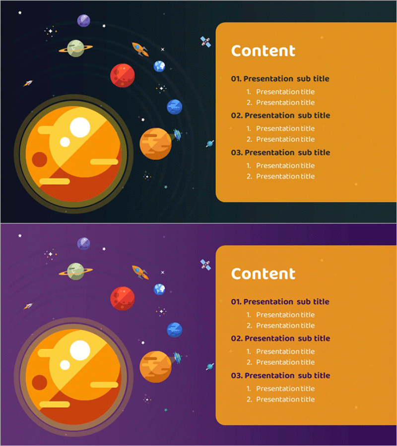 태양계 일러스트 목차 슬라이드