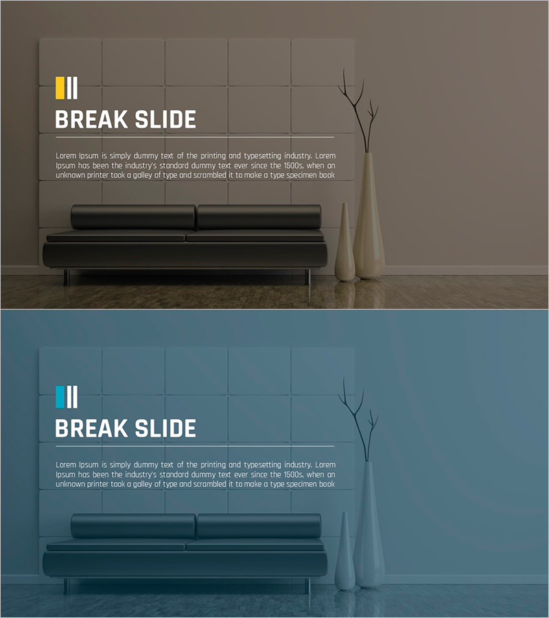 실내 인테리어 배경의 텍스트 박스 - 아웃트로 활용