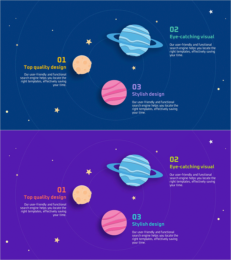 행성 일러스트 다이어그램 – 제품 및 서비스 소개