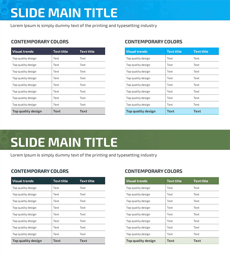 블루 그린 테이블표 – 시장 및 경쟁사 분석 최적화