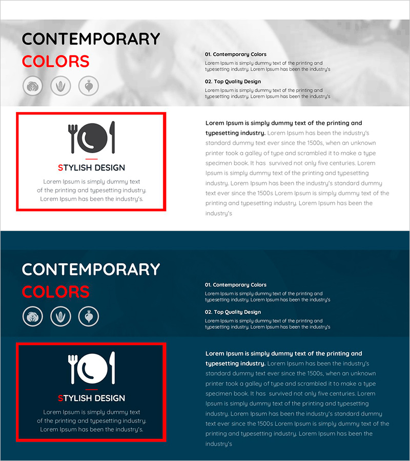 식사에 대한 프레젠테이션 – 시각적으로 매력적이고 스타일리시하게