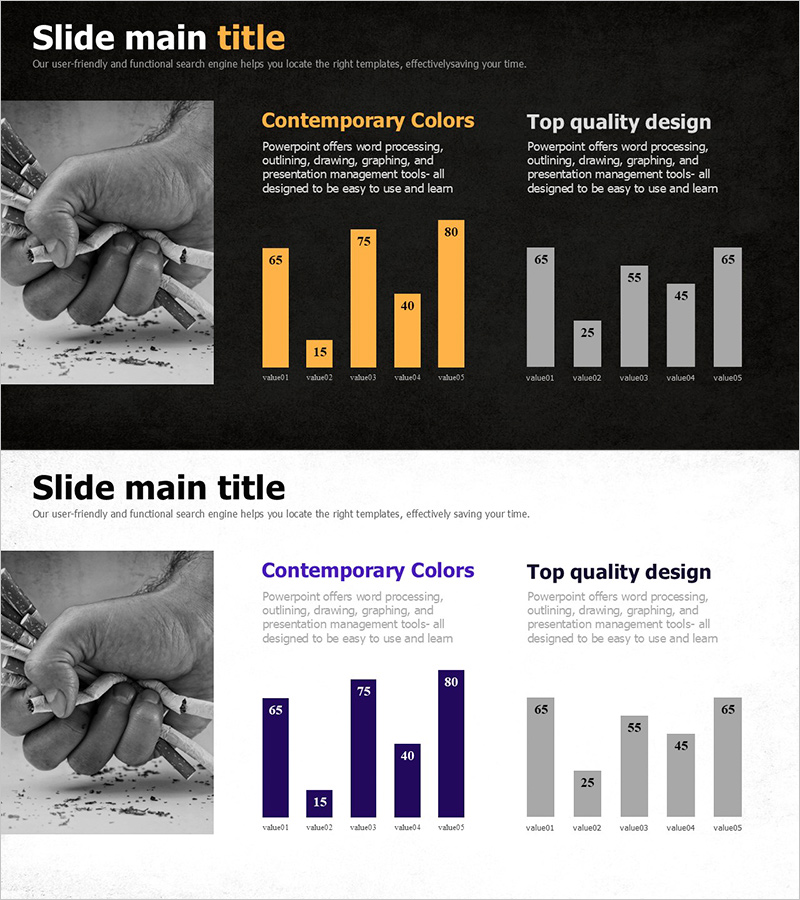 금연 실태 조사 슬라이드 – 시장 분석과 통계