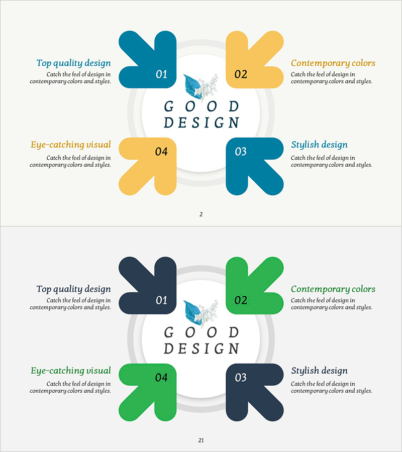 수렴하는 화살표 다이어그램 - 동적 시각적 전달