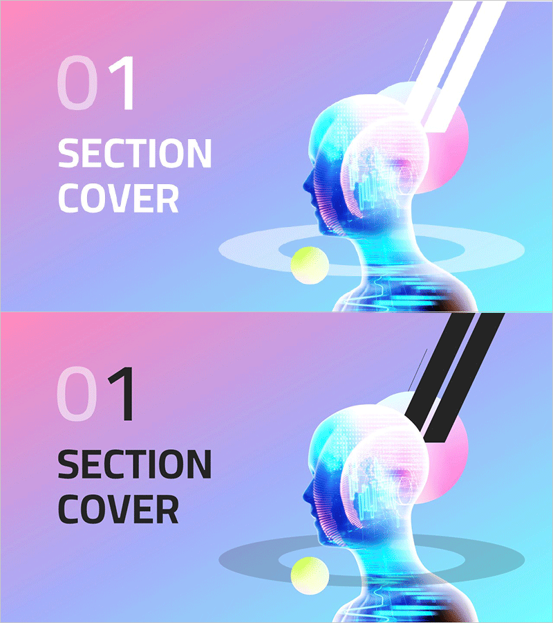 염색체 테마 와이드 PPT 템플릿 간지 01