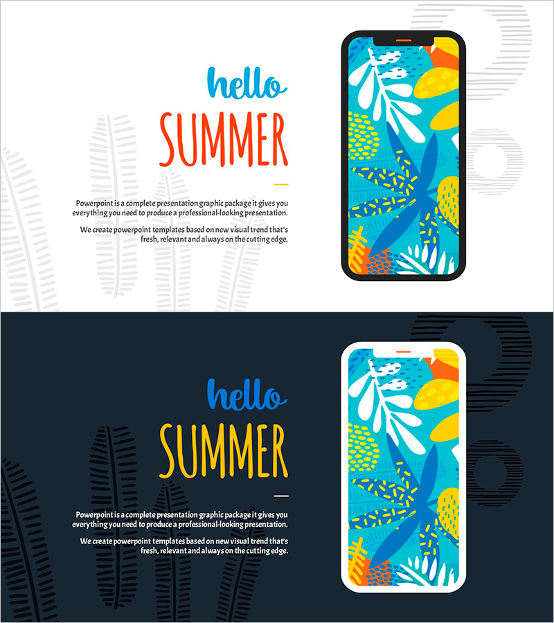 여름 일러스트 모바일 목업 – 경쾌함을 전하는 디자인