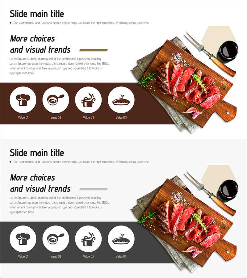소고기 요리 소개 슬라이드 – 제품 및 서비스 개요