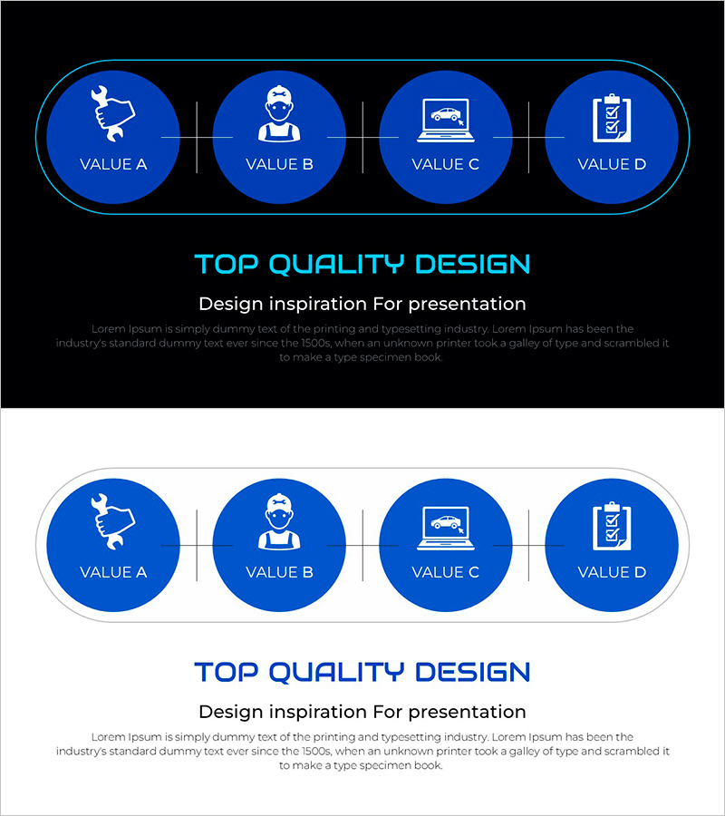 차량 수리 서비스 전략 다이어그램 – 클러스터 형식