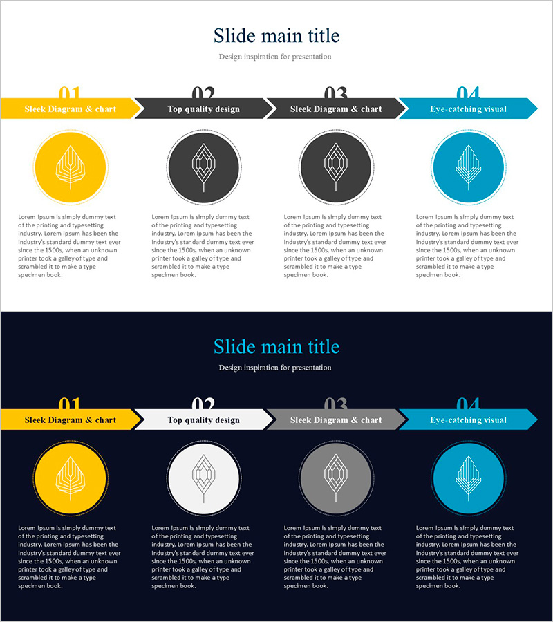 나뭇잎 그래픽과 경과 다이어그램 – 사업 추진 전략