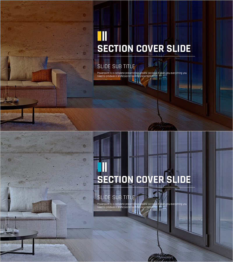 인테리어 장식 PPT 간지 – 세련된 공간 표현