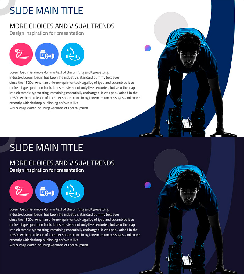 준비운동의 중요성을 강조한 클러스터 다이어그램 슬라이드