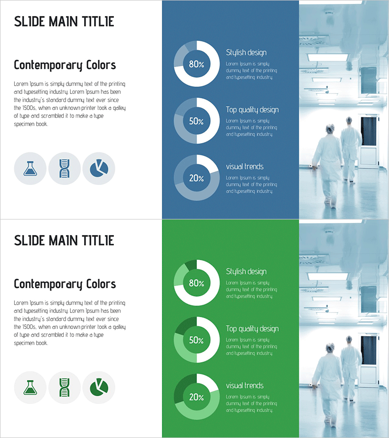 현대적 색감으로 디자인이 강조된 슬라이드 – 실용성과 스타일