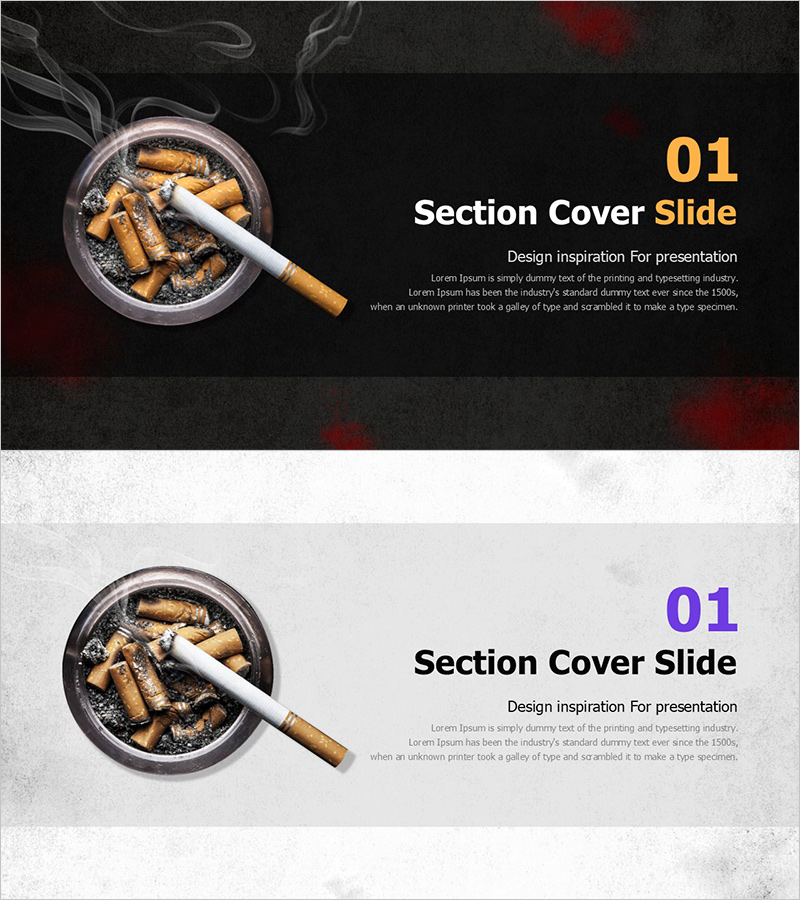 담배PPT 간지 – 세련된 섹션 커버 슬라이드