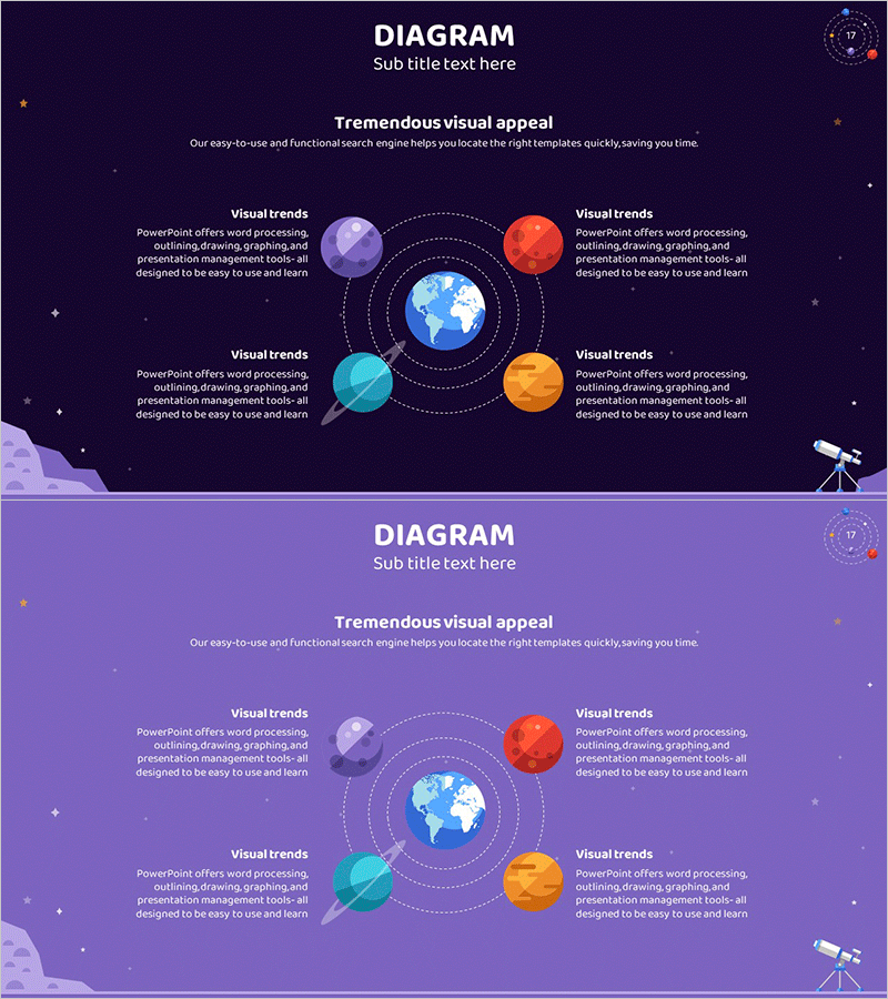 천문학 일러스트 확산 다이어그램