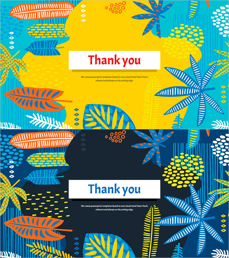 여름을 주제로 한 와이드 엔딩 슬라이드 템플릿