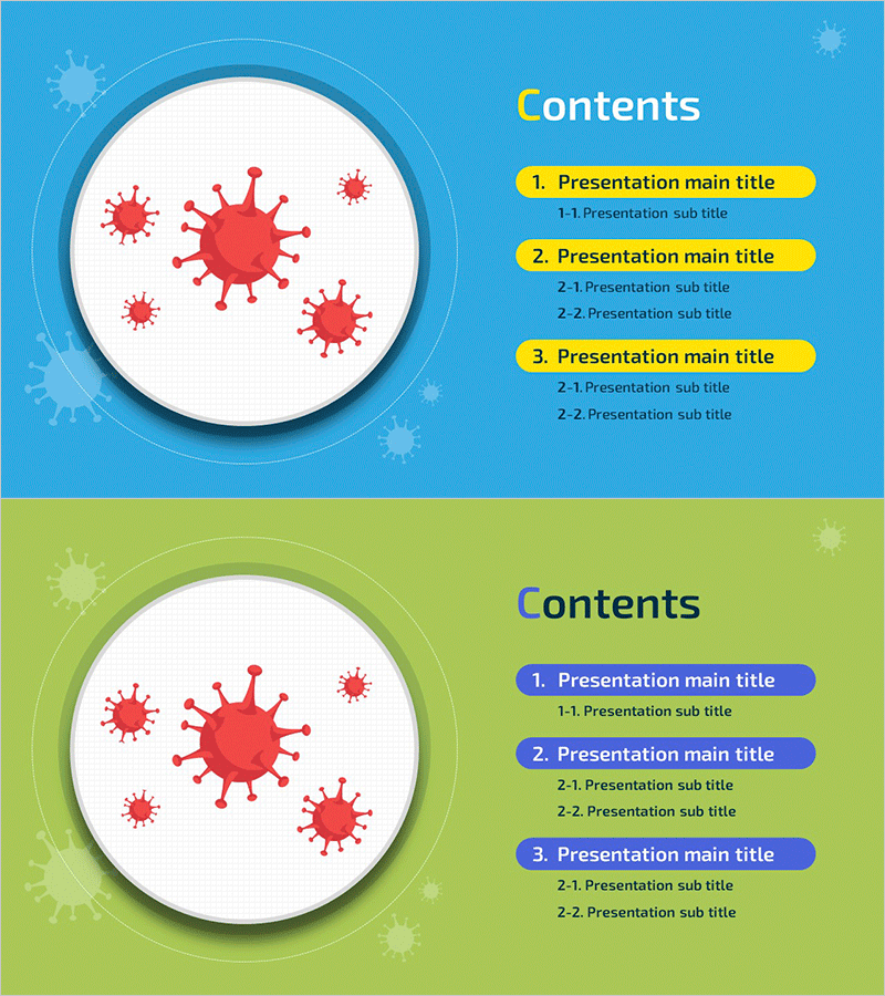 코로나 19 예방 템플릿 목차 - 실용적이고 명확한 구성