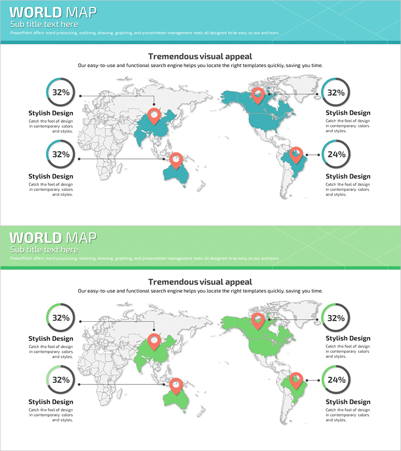 국가 지역별 분포도를 시각화한 원형 그래프