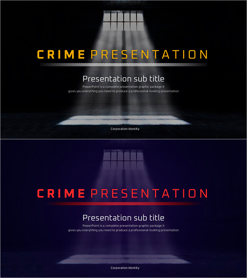 범죄 PPT 표지 – 강렬한 임팩트