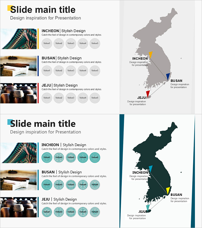 한국 관광지 이동 루트 – 사업 관리 다이어그램
