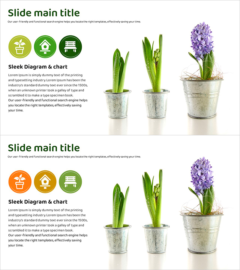 취미 원예 소개 슬라이드 – 클러스터 방식