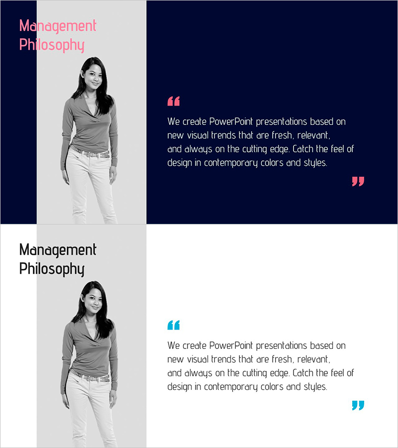 그녀의 경영 철학 – 성공을 담은 프레젠테이션