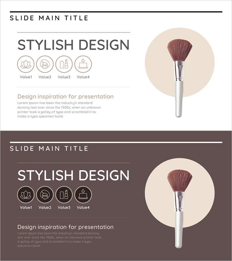 메이크업 브러시 제품 소개 – 스타일리시 디자인