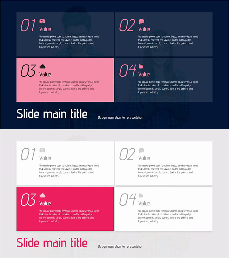 사진 저장 및 공유 서비스 PPT 템플릿 – 클러스터 디자인을 통한 이점 강조