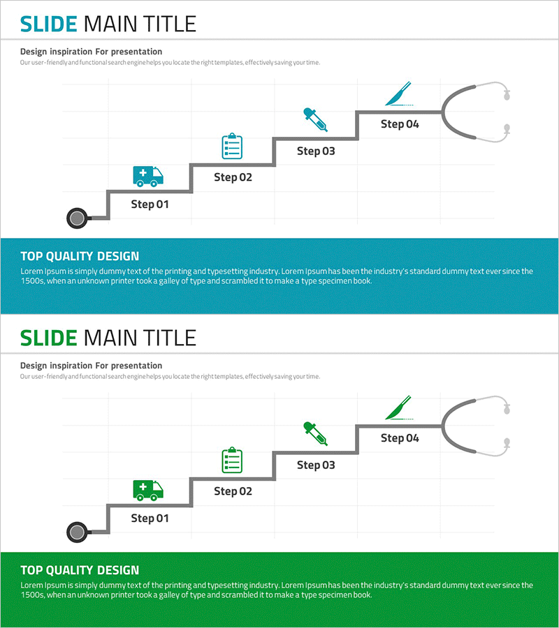 메디컬 단계별 일정계획 슬라이드 – 체계적 접근