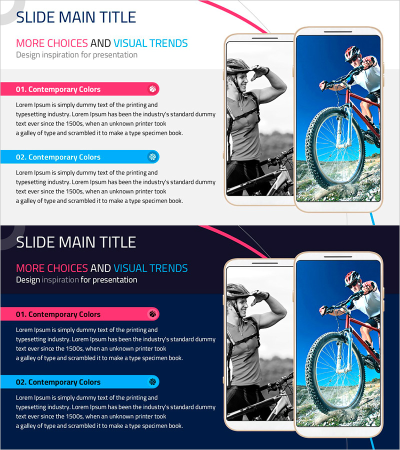 자전거 운동 모바일 목업으로 사업 추진 전략 시각화