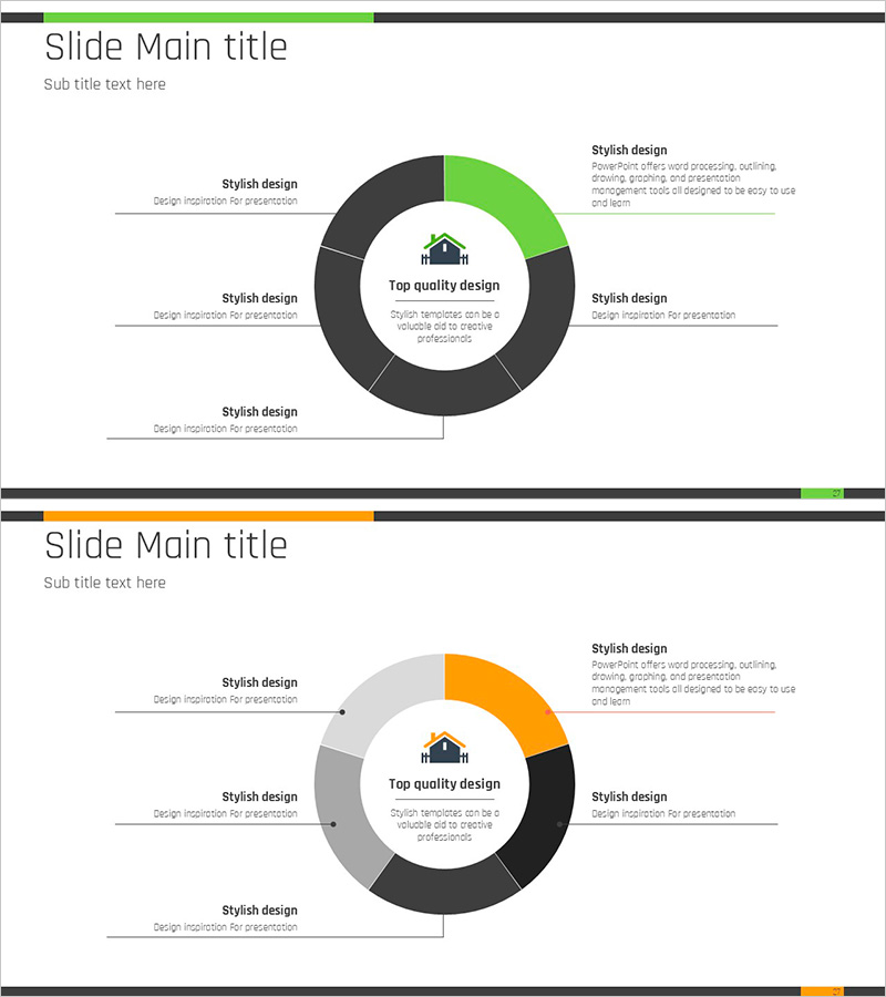 부동산 강조형 원형 다이어그램 – 고급 클러스터 표현