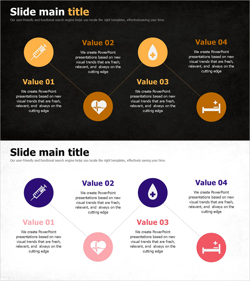 약물 치료 과정을 안내하는 다이어그램 – 사업 추진 전략을 위한 필수 슬라이드