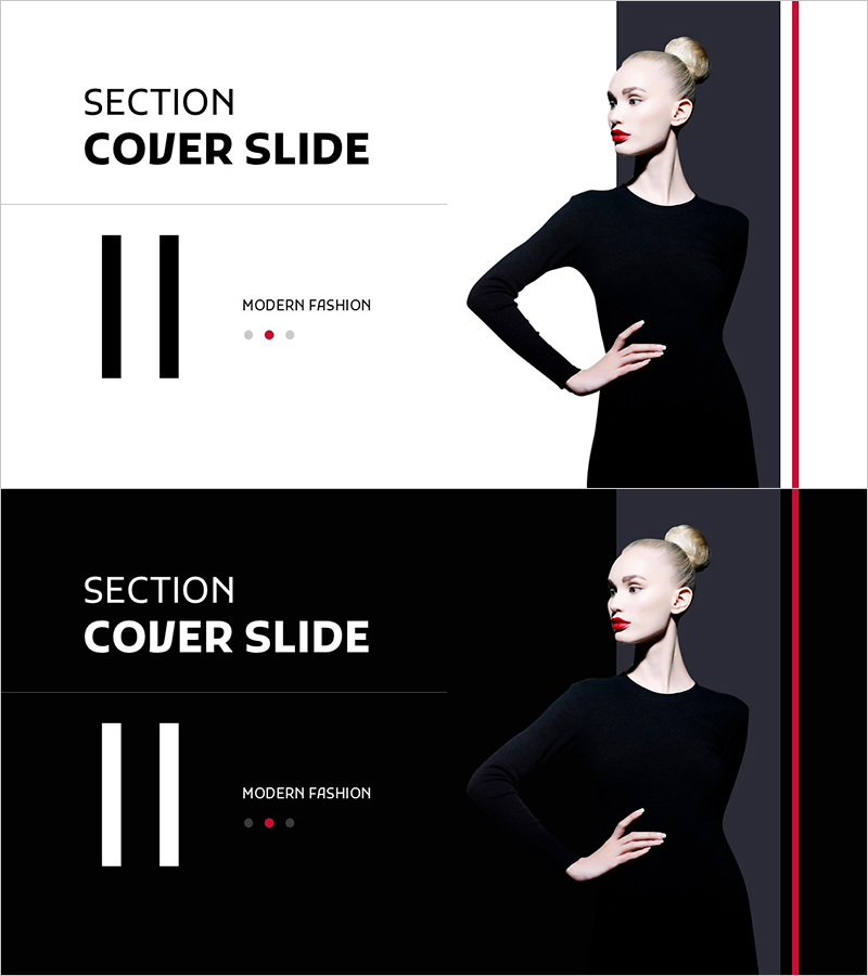 모던 패션 템플릿 섹션 커버 – 스타일리시함과 세련미