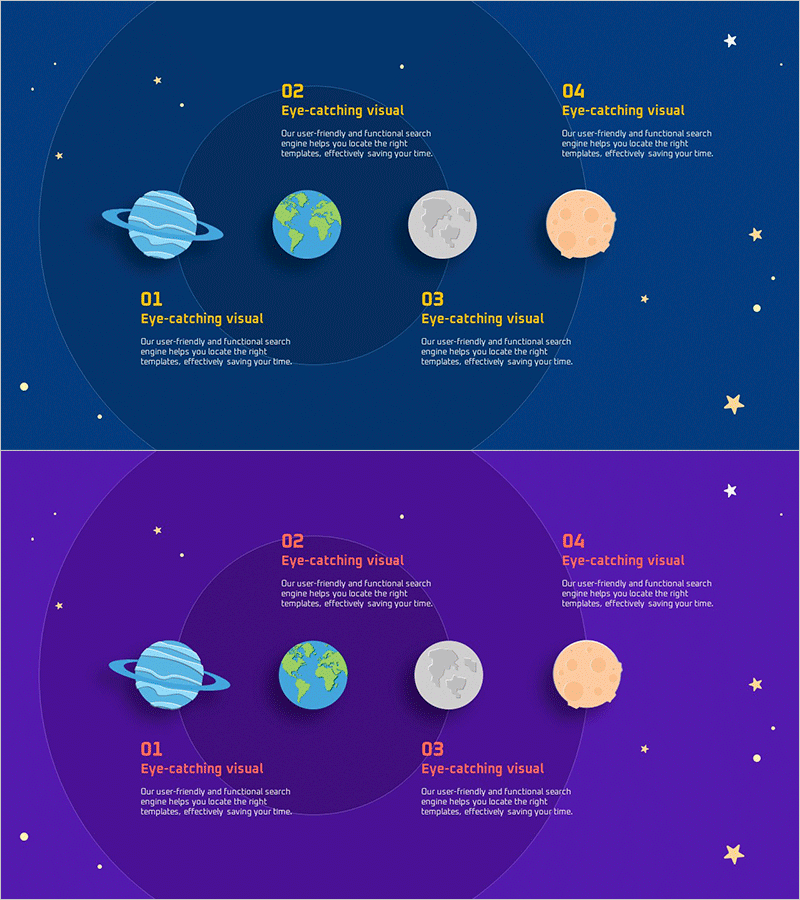 목표전략 행성 모양 다이어그램 – 마케팅 목표 설정
