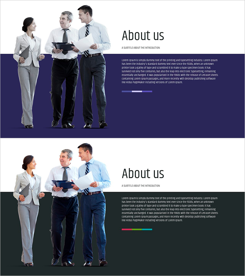 비즈니스 업무 소개 페이지 – 기업 소개를 위한 프레젠테이션 템플릿