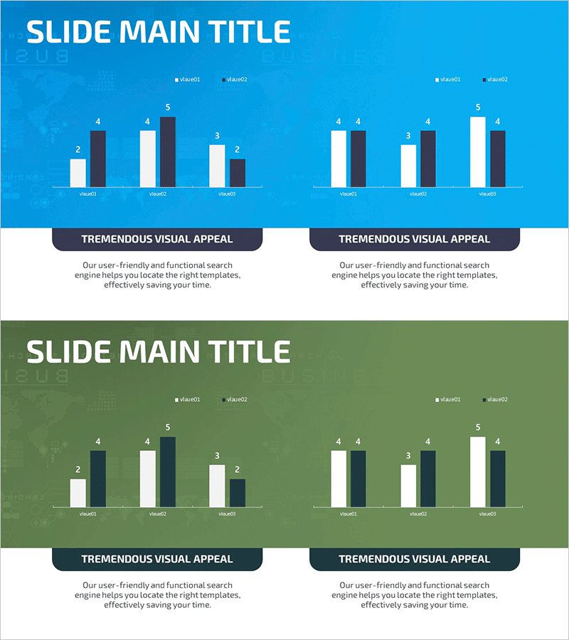 글로벌 트렌드 분석 막대그래프 – 시장 및 경쟁사 분석