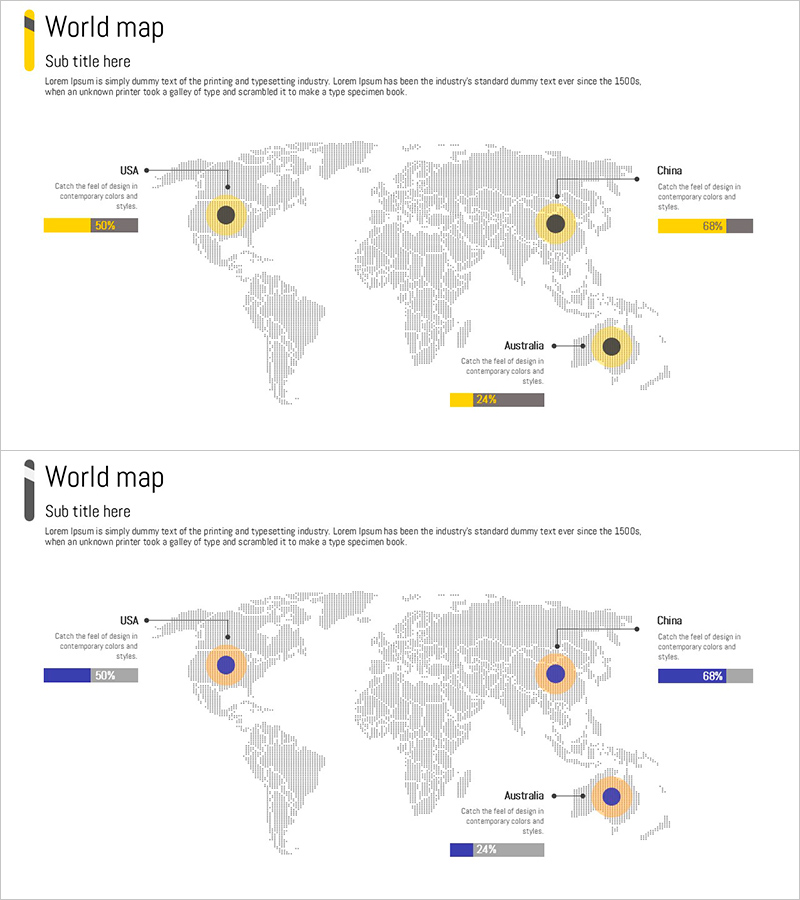타겟시장과 퍼센티지 바 - 시장 분석을 위한 시각적 다이어그램