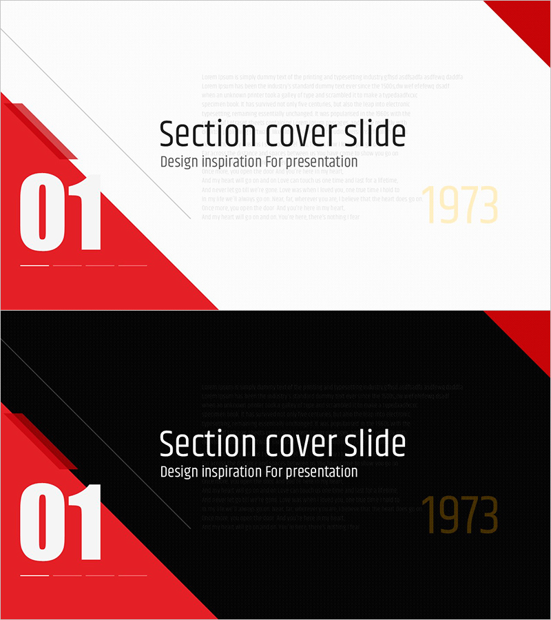 붉은 사선형 섹션 커버 – 강렬한 시작을 위한 템플릿