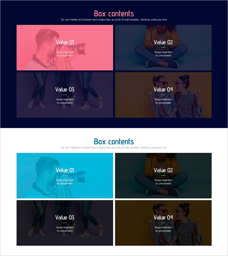 사진 콘셉트 박스로 제품 및 서비스 소개 – 창의적인 디자인