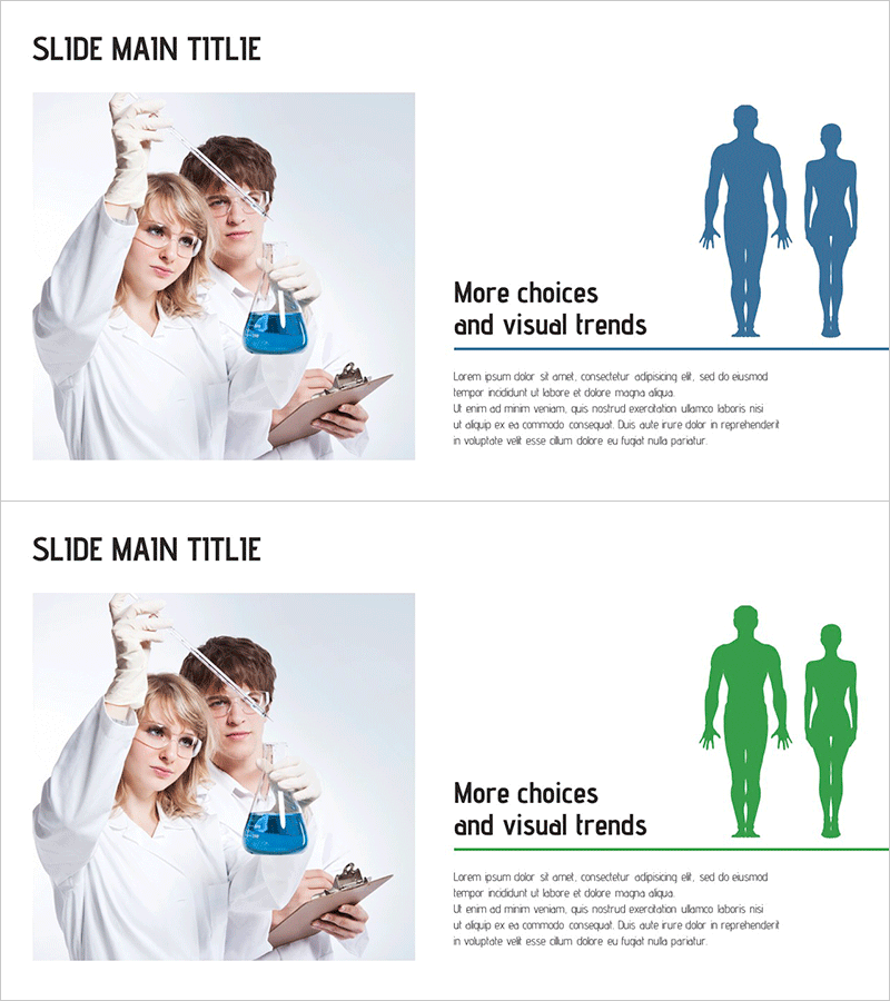 과학 실험을 위한 프레젠테이션 슬라이드 – 선택과 시각적 트렌드