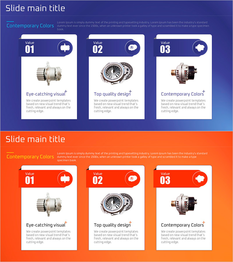 부품별 상세 안내 슬라이드 템플릿 – 효율적 운영계획